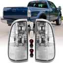 USR 08-16 F250 F350 SUPERDUTY Tail Light Rear Tail Lamps Set (Left + Right) Compatible with 2008-2016 Ford F-250 F-350 F-450 PickUp Truck F350 F450 Super Duty (CLEAR LENS TAIL LIGHTS with BULBS)