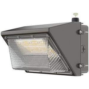 TIERONE 50W LED Wall Pack Light Dusk to Dawn Photocell Outdoor Commercial Security Area Lighting Fixture UL Listed 5500LM 4000K Daylight 400W HPS/HID Equivalent IP65 Waterproof 120-277V 1PACK