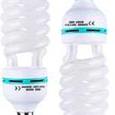 2Pcs 85W Light Bulb 5500K CFL Roas Daylight Spiral Softbox Lighting Kit Bulb in E27/E26 Socket for Photography Photo Box