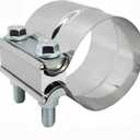 2.5 inch Exhaust Clamp Stainless Steel Muffler Band Clamps for 2.5" Inner Diameter to 2.5" Outer Diameter Turbo Downpipe Exhaust System Repair - 1 Piece