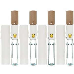 Candelabra E12 Light Socket,Length Adjustable Ceramic Bulb Socket for Chandelier Lighting,Candelabra Lamp Holder with White Candle Cover Sleeves (4-Pack)