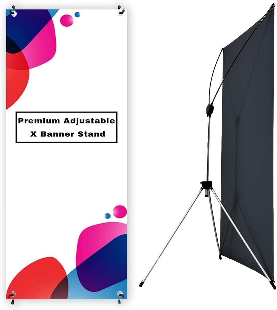 JUST 4 SIGNS Premium X Banner Stand 24"x72" with Portable Oxford Bag (1 UNIT)