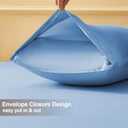 100% Viscose Derived from Bamboo Pillow Cases Set of 2, Breathable Cooling Pillowcases for Hot Sleepers, 600 Thread Count, Silky Soft, Standard Size, Blue