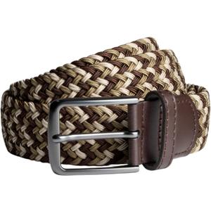 Mens Braided Elastic Stretch Golf Belt  Big and Tall Men Woven Belt, 1.38" Leather-Tipped Adjustable Fit (Waist 44"-50" Stretch, Cobra)