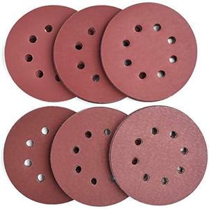 Aiyard 5-Inch 8-Hole Hook and Loop Sanding Discs, 600/800/1000/1200/1500/2000 Fine Grits Sandpaper for Random Orbit Sander, 60-Pack
