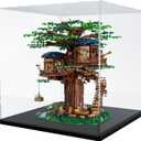 Choowin Large Acrylic Display Case for Lego Ideas Tree House 21318 & Piano 21323 - Thickened Clear Acrylic Display Box for Collectibles - Dustproof, Assemble, Black Base