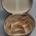 honitty Makeup Bag, Travel Make up Case with Compartments and Handle, Portable Cosmetic Organizer Bags,Toiletry Bag for Women (M(7.6*5.5*6 in), brown(7.6*5.5*6 in))