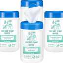 4 Pack Breast Pump Cleaning Wipes 300 Count Pacifier Bottle Wipes Resealable Convenient Hygienic on the Go Cleaning for Quick Clean Pump Parts Tables Countertops Chairs
