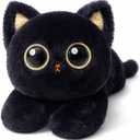 4 Pounds Black Cat Weighted Stuffed Animals with Unscented Microwavable Heating Pad, Cute Coolable Heatable Weighted Plush Warm Gift for Kids & Adults