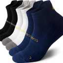 Wildarms Coolmax Bamboo Viscose Compression Running Socks for Men 3 Pairs Athletic Anti Blister Socks Cushioned Ankle Socks