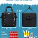 Insulated Soft Cooler Bag 12"x12"x12" Large Leakproof Soft Sided Ice Chest for Travel Beach Camping, 50 Cans Portable Cooler Box for Grocery Shopping, Road Trips, 44qt/60-cans