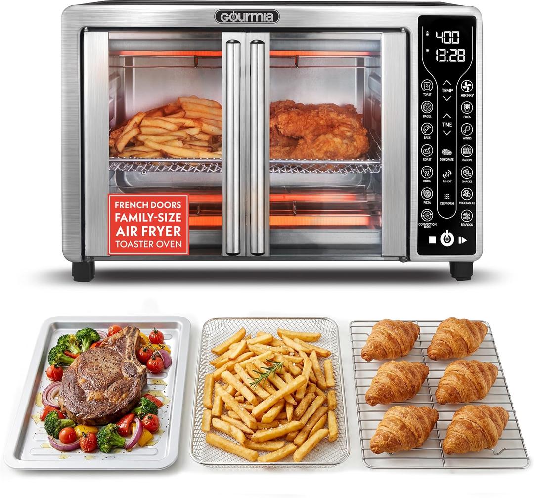 Gourmia Toaster Oven - 6-Slice Capacity, Digital Display, Stainless Steel