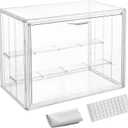 Clear Acrylic Display Case for Figures 4 Layer Adjustable Acrylic Boxes for Display Stackable Display Cabinets for Collectibles Action Figure Display Case for Shoe, Bread, Cosmetic, Handbag,1 Pack