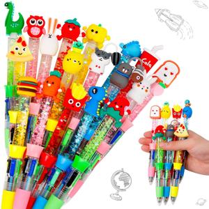 CZWZ 20Pcs Multicolor Pens in One 4-in-1 Cute Pens Bulk for Kids, Ballpoint Pen for Birthdays and Children's Parties, Fun Gifts Assorted Ink Kawaii Pen(Style 1)