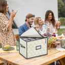 VERONLY Champagne Flute Storage Box,Quilted Stemware Storage Box Shell, Stackable Champagne Glass Container,Wine Glass, Crystal Glassware, Drinkware Case for Moving Transport (Beige)