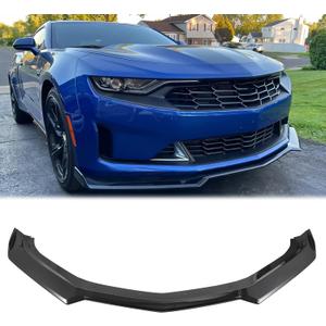 Glossy Black Front Bumper Lip Compatible with Chevy Camaro SS LS LT RS 2016-2024, Splitter Spoiler Diffuser Protector Wing Body Kit