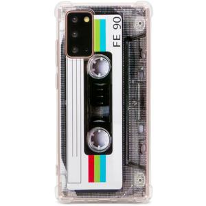 Case for Galaxy Note 20 with Reinforced Corners TPU Soft Bumper Retro Cassette Tape Case Compatible with Samsung Galaxy Note 20