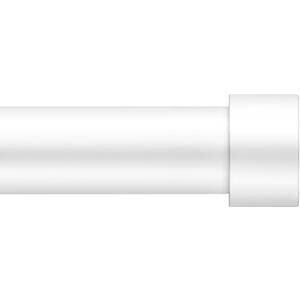 Zeerobee Curtain Rods for Windows 48 to 84, 1 Inch White Curtain Rod Set, Heavy Duty Drapery Rods with Adjustable Curtain Rods, Outdoor Modern Curtain Rod with Simple End Caps, 32"-86", White