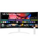LG 34SR60QC-W 34-inch QHD (3440x1440) Curved Smart Monitor with Streaming, UltraWide Screen, webOS, HDR10, 100Hz, Built-in Speaker, AirPlay2, Screen Share, Bluetooth, ThinQ App, White