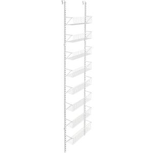 ClosetMaid 97535 Wall or Door Adjustable (8) Basket Organizer, 6.614-Inch D x 77.165-Inch H x 17.992-Inch W, White