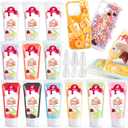 Cream Glue, 12PCS 50g Whipped Cream Glue Kit with 18PCS Piping Tip, DIY Phone Case Kit for Decoration Craft for Birthday, Christmas(Dawn)