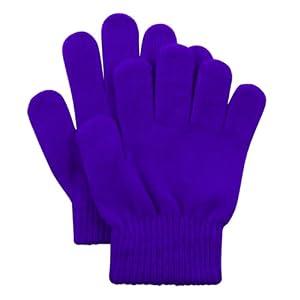 Kids Gloves Toddler Magic Gloves Warm Toddler Mittens Kids Winter Gloves Stretch Knitted Mittens for Boys Girls Baby Purple One Size