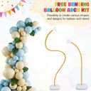 AerWo Lighted Balloon Arch Kit 9.35FT & 6FT, Free Bending Half Balloon Arch Stand with Base, Floor Gold Balloon Arch Frame for Wedding Birthday Party Baby Shower Yard Lawn Home Christmas Decorations