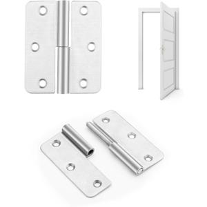3.5 Inch Lift Off Hinge, Stainless Steel 304, Detachable Slip Joint Flag Hinges for Wooden and Metal Doors, Windows, and Various Functional Metal Equipment (Right Handed, 4 PCS)