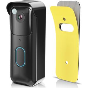 No-Drill Adhesive Doorbell Mount Compatible with Blink Doorbell (2nd Gen), Door Mounting Holder Bracket Accessories, Not Block Motion Sensor Anti-Theft Camera Mount for Home, Apartment, Office, School (Black)