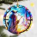 Christmas Ornaments, Dodosky 2.8in Ceramic Hanging Ornament, Xmas Decor, Christmas Tree Ornaments, Xmas Decorations for Tree, Holiday Ornament, Gift Ideas, Gifts for Women Men Friends (Wizard)