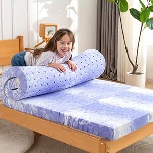 ZEO-SLEEP Memory Foam Mattress Topper 3 Inch Twin Gel Ventilated Design Pressure Relieve Mattress Pad Soft Breathable Bed Topper, CertiPUR-US Certified, Twin Size