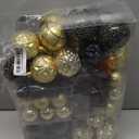 100ct Black and Gold Christmas Ornaments Set, Shatterproof Xmas Tree Ornaments Decorations Collection, Hanging Plastic Christmas Balls for Holiday Party Wedding (Black&Gold)