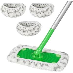 ZEHRAI 3 Pack Reusable Microfiber Pads Compatible With Swiffer Sweeper, Wet and Dry Flat Cover, Washable for Surface/Hardwood Floor Cleaning (Mop Not Included)