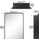 17" x 27" Black Medicine Cabinet with Mirror, Adjustable Shelves