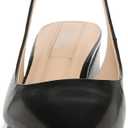 Franco Sarto Womens Racer Slingback Low Block Heel Pointed Toe Pump, Black, 7 Wide