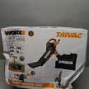 WORX Trivac 3-in-1 Electric Leaf Blower for Lawn Care, Leaf Mulcher/Leaf Vacuum with Bag, 350 CFM & 210 MPH, Leaf Shredder with Metal Impeller, Reusable Bag Included, Corded, WG505.2