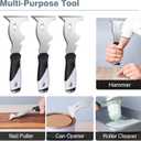 Mister Rui 2 Pack 10 in 1 Putty Knife - Multi Use Painters Tool, Taping Knife, Paint & Metal Scraper with Hammer End, Razor Blade Spackle Tool