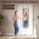 Antok 58"x20" Over the Door Full Length Mirror, Hang or Floor Stand, Black