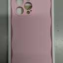 Magnetic for iPhone 15 Pro Max Case, [Full Camera Protection][Compatible with MagSafe] Cute Wave Frame Silicone Shockproof Protective Phone Case for iPhone 15 Pro Max 6.7",Chalk Pink