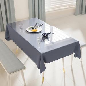 FURKIT 24" x 48" Crystal Clear Plastic Table Cover Protector, Spill Resistant Soft PVC Desk Pad Mat, 1.5mm Thick Rectangle Vinyl Table Top Protector for Dresser, Office, Dining Room Table
