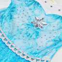 Funna Elsa Costume for Girls Princess Dress Up Halloween Cosplay Party with Accessories Blue, 3T
