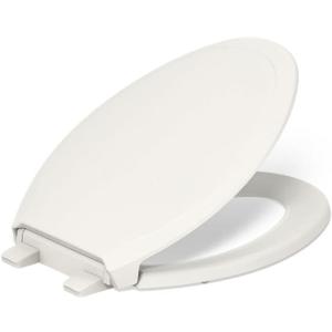 KOHLER 4734-RL-96 Rutledge ReadyLatch Soft Close Elongated Toilet Seat, Quiet-Close Lid, Grip-Tight Bumpers, Installation Hardware, Home Essentials, Biscuit