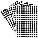 4 x Starboling Dot Stickers - 3/8 Inch Black Circle Labels, 3000pcs Self-Adhesive Color Coding Round Stickers for Office, Classroom, Garage Sale
