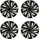 Hubcaps Wheel Covers Replacement R14 Size Hub Cap Universal-Fit Steel Wheel Rim Caps ABS Tire Cover Snap on Most Car Truck SUV Sedan -Set of 414-inchSilver-Black