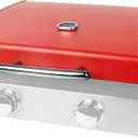 Hard Cover Hood with Temperature Gauge for Blackstone 22 inch Table Top Griddle, 5011 Griddle Hood for Blackstone 22" Grill, Red