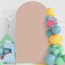 Nude Arch Covers 2 Set-7.2 and 6ft Nude Arch Backdrop Cover Spandex Wedding Metal Balloon Arch Stand Covers for Baby Shower Birthday Party Bridal Shower Photo Arch Covers Stretchy Backdrop
