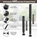 WooFogShort Window Security Bar Adjustable, Window Bars Security Inside, Window Lock Bar for Sliding/Vertical Windows, Anti Theft Windows Guards for Home Security, Extends 11" to 18" (Black-2 Pcs)