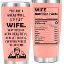 tGifGLonyi Wife Birthday Gifts from Husband,Mothers Day Christmas Gift for Her,Wedding Anniversary for Women, You're a Great Wife Tumbler 20oz Pink, 2 Pack