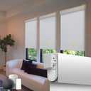 Motorized Blinds No Drill Automatic Blinds for Windows Cordless Roller Shades Electric Blinds with Remote Control Smart Blinds (White, 34.5 x 72)