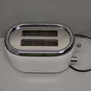 MÜELLERHOME Retro Toaster 2 Slice, 7 Browning Levels, 3 Functions (Reheat, Defrost, Cancel), Stainless Steel Features, Removable Crumb Tray, Under Base Cord Storage, White Toaster Kitchen Appliances